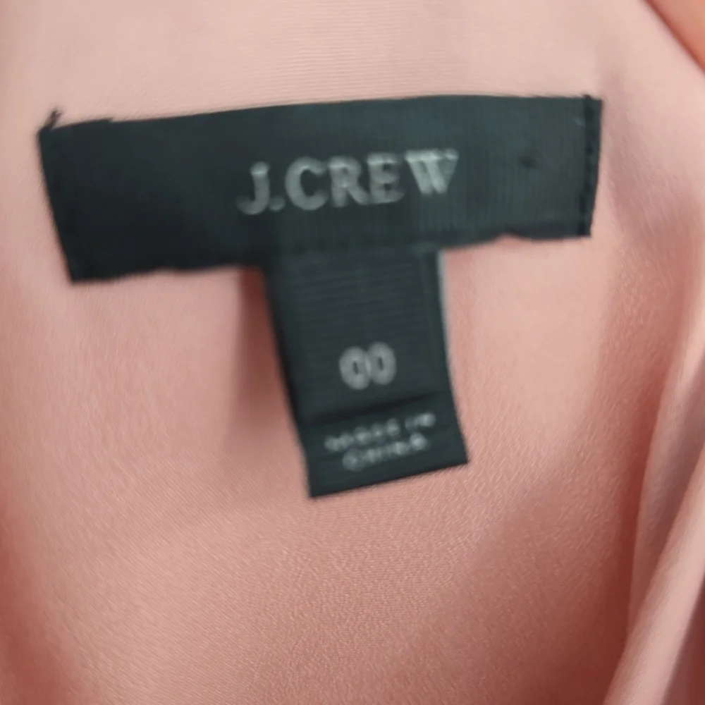 J Crew Women's E0709 100% Silk Marbled Printed Chiffon Dress Lined Pink Size 00